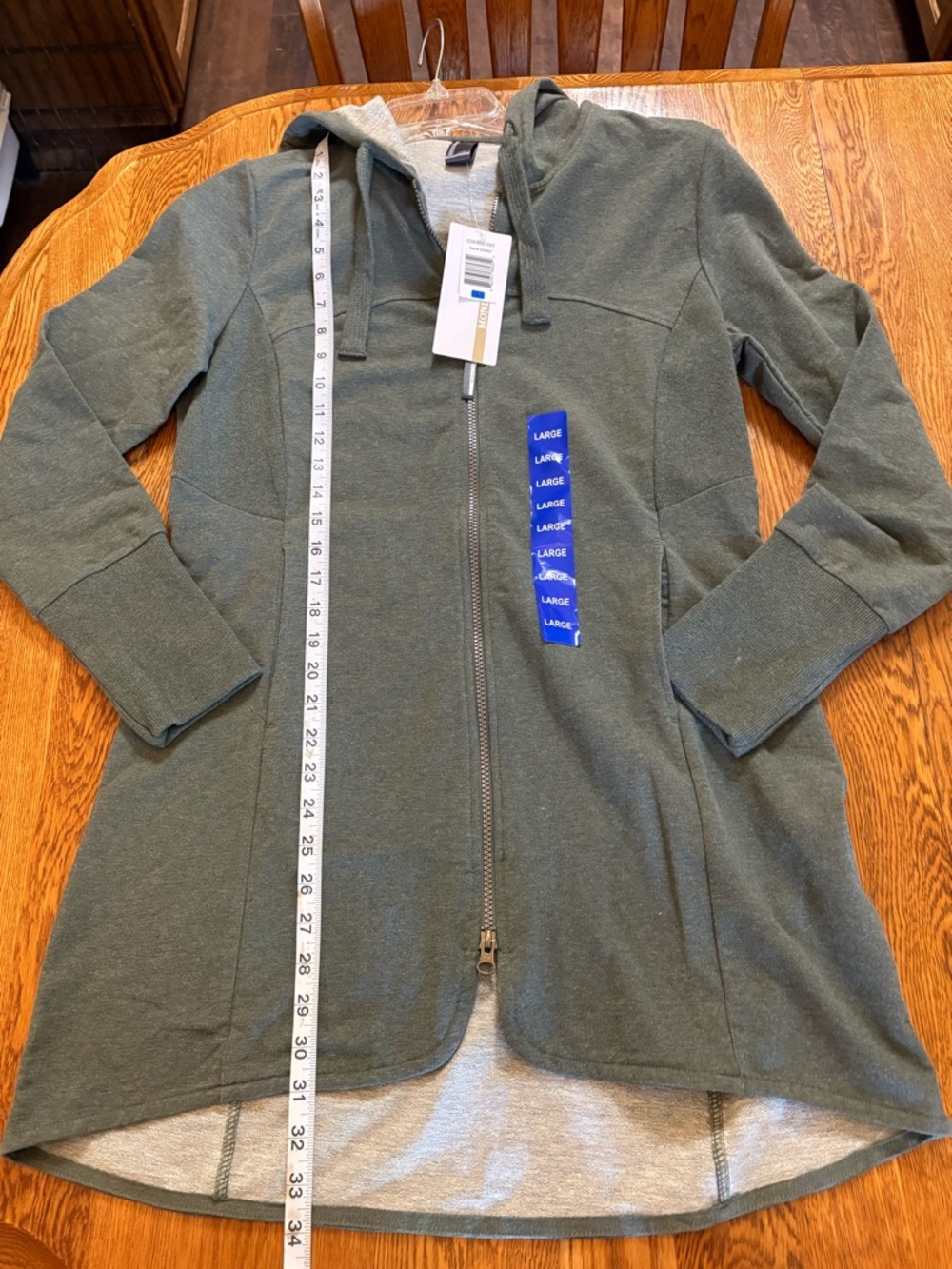 Mondetta Olive Zip Hooded Sweatshirt